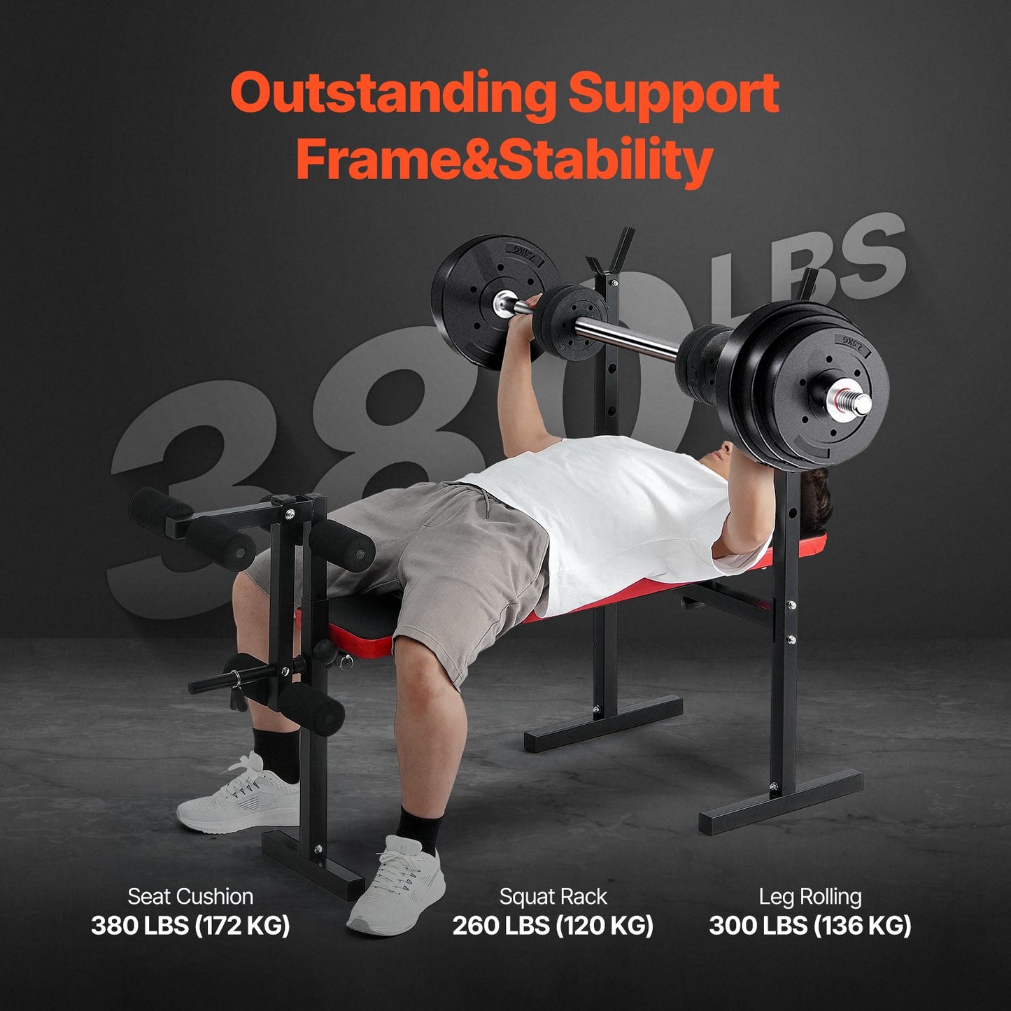 Weight Bench Sit Up Bench Home Gym Strength Training Adjustable Foldable