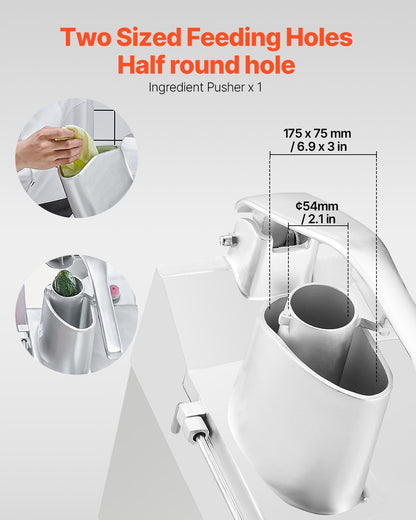 Food processor and vegetable chopper with 6 food-grade stainless steel blades