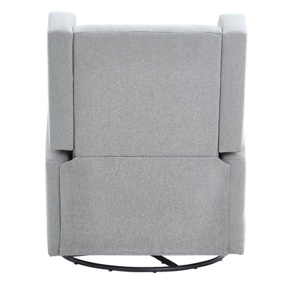 Electronic Power Recliner och Swivel Glider, 113,4 kg Vikt Kapacitet Swivel Glider Liggstol med justerbar vinkel, Polyester Surface Recliner Rocker för vardagsrum, sovrum, ljusgrå