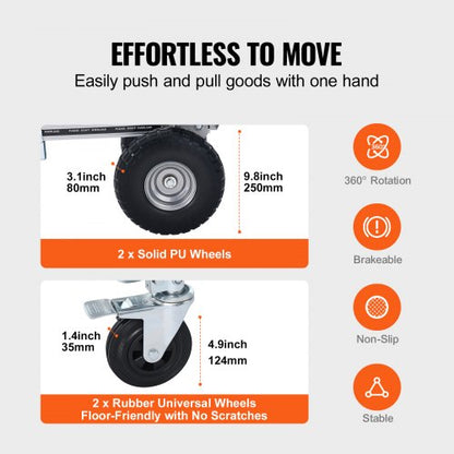 Aluminium Handtruck, 2 i 1, 1000 lbs lastkapacitet, Heavy Duty Industrial Cabriolet hopfällbar Handtruck och Dolly, Utility Cart konverterar från Handtruck till plattformsvagn med gummihjul |  EU