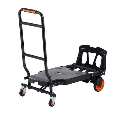Aluminium Handtruck, 2 i 1, 300 lbs lastkapacitet, Heavy Duty Industrial Cabriolet hopfällbar Handtruck och Dolly, Utility Cart konverterar från Handtruck till plattformsvagn med gummihjul