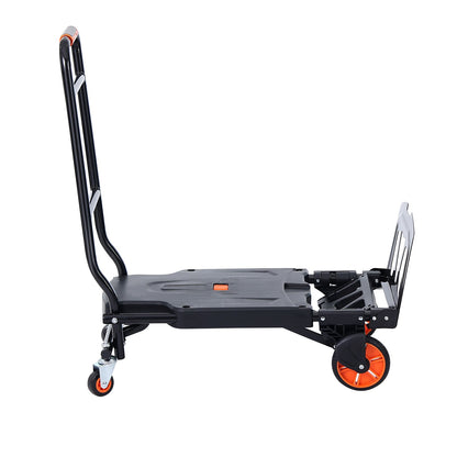 Aluminium Handtruck, 2 i 1, 300 lbs lastkapacitet, Heavy Duty Industrial Cabriolet hopfällbar Handtruck och Dolly, Utility Cart konverterar från Handtruck till plattformsvagn med gummihjul