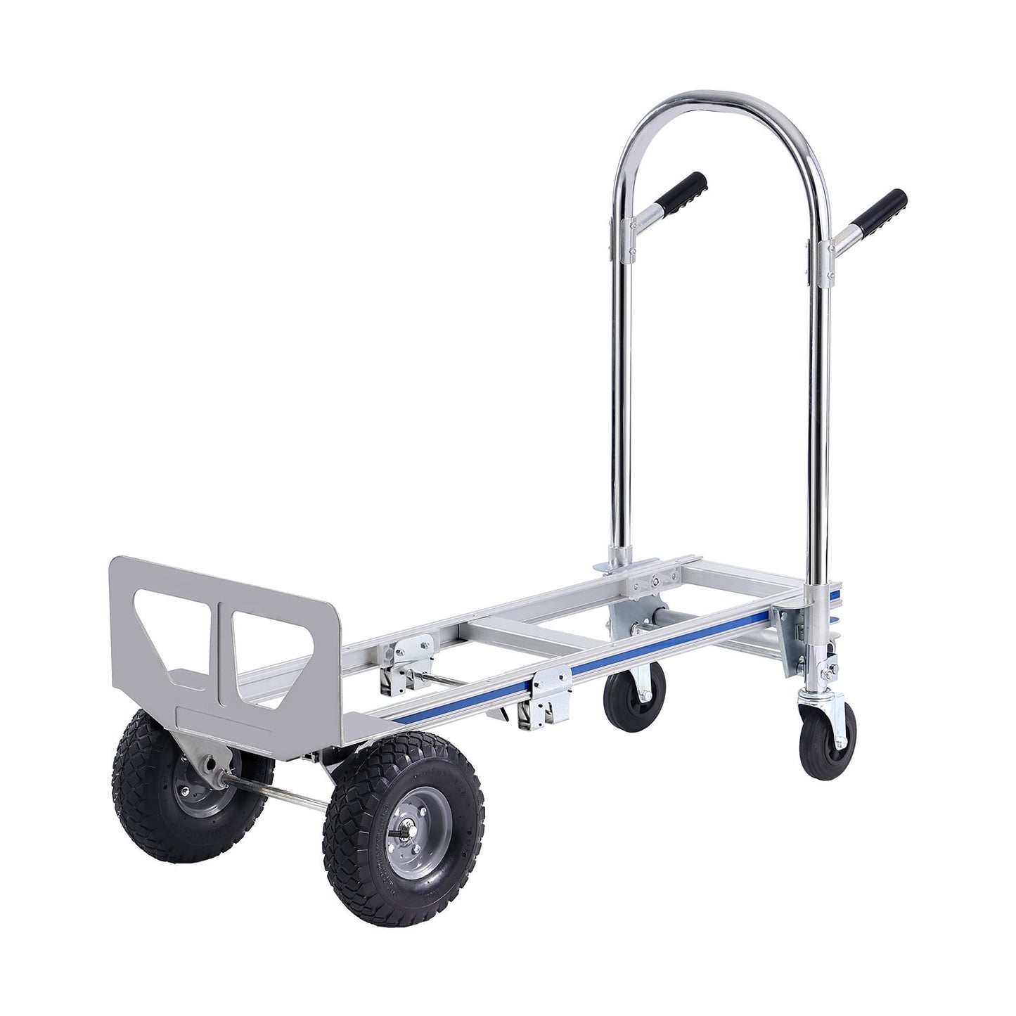 Aluminium Handtruck, 2 i 1, 800 lbs lastkapacitet, Heavy Duty Industriell Cabriolet hopfällbar Handtruck och Dolly, Utility Cart konverterar från Handtruck till plattformsvagn med gummihjul