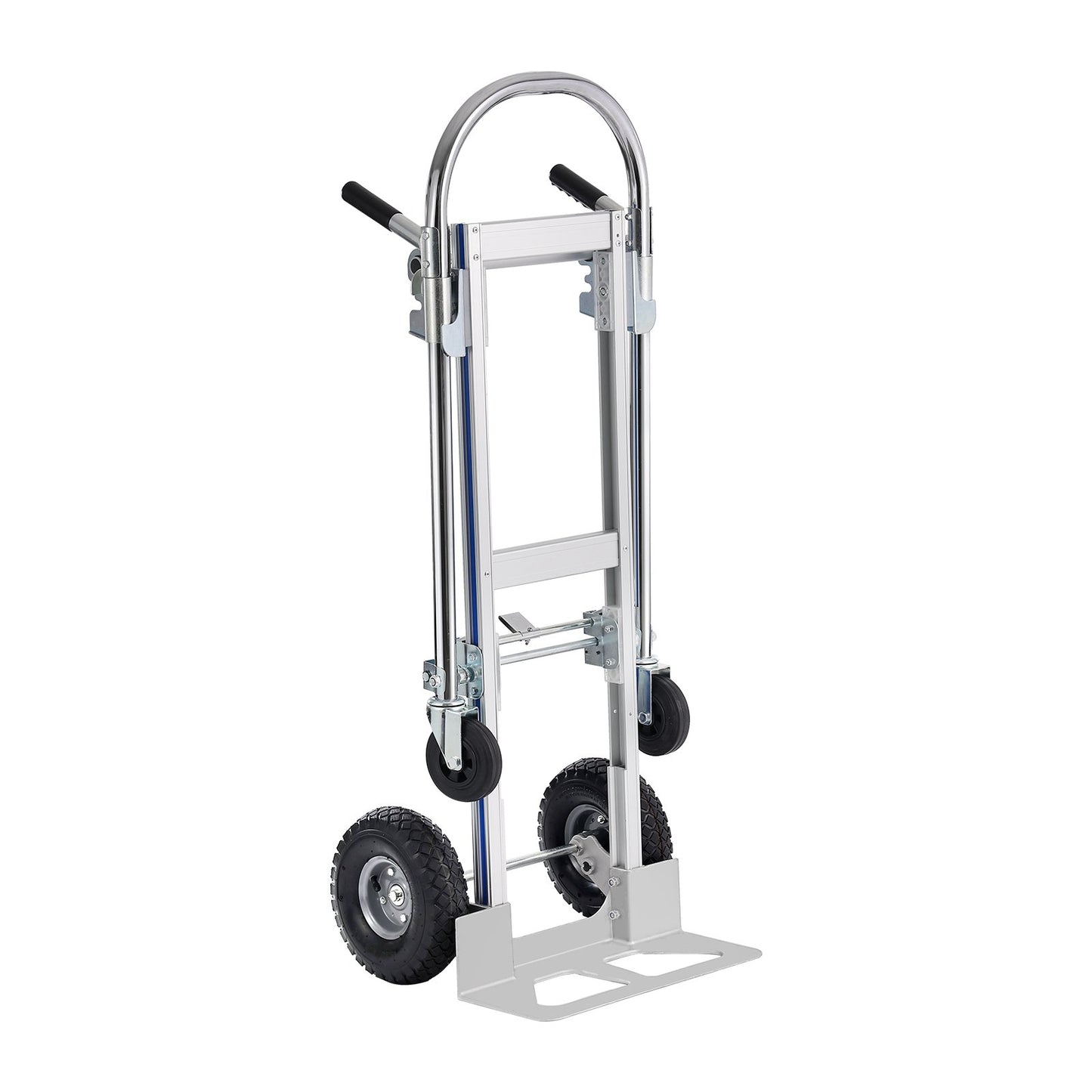 Aluminium Handtruck, 2 i 1, 800 lbs lastkapacitet, Heavy Duty Industriell Cabriolet hopfällbar Handtruck och Dolly, Utility Cart konverterar från Handtruck till plattformsvagn med gummihjul