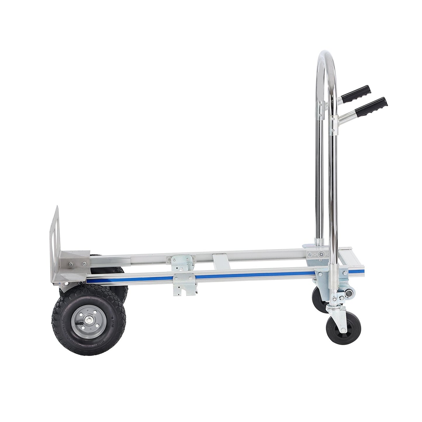 Aluminium Handtruck, 2 i 1, 800 lbs lastkapacitet, Heavy Duty Industriell Cabriolet hopfällbar Handtruck och Dolly, Utility Cart konverterar från Handtruck till plattformsvagn med gummihjul