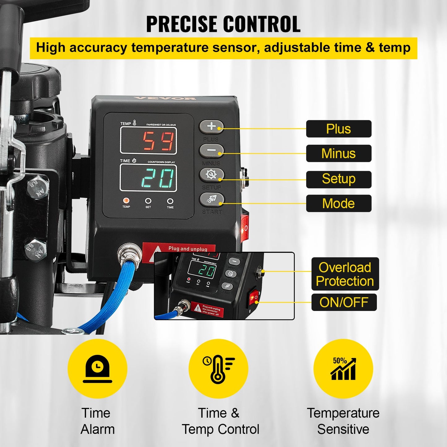 Heat Press 12X15 Inch 10 In 1 Heat Press 1000W Heat Press Machine with 360° Rotation Swing Away White Heat Press T-shirt Sublimation Machine Double Tube Heating for DIY Pens Caps Mugs and Shirts