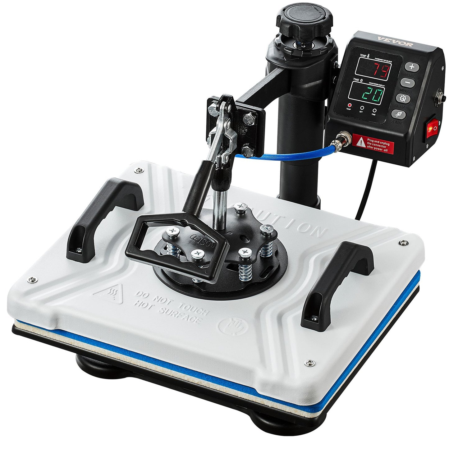 Heat Press 12X15 Inch 10 In 1 Heat Press 1000W Heat Press Machine with 360° Rotation Swing Away White Heat Press T-shirt Sublimation Machine Double Tube Heating for DIY Pens Caps Mugs and Shirts