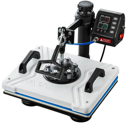 Heat Press 12X15 Inch 10 In 1 Heat Press 1000W Heat Press Machine with 360° Rotation Swing Away White Heat Press T-shirt Sublimation Machine Double Tube Heating for DIY Pens Caps Mugs and Shirts