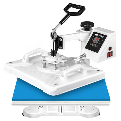 Heat Press 12 X 15 Inch 5 In 1 Heat Press 1250W Heat Press Machine Swing Away White Heat Press T-shirt Sublimation Printer Transfer 360 Degree Rotation for DIY Shoes Hat and T-shirt