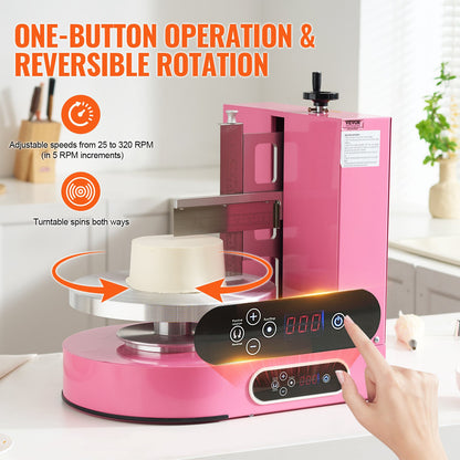 Cake Decorating Machine Cake Frosting Spread for 4" to 12" Cake Pink