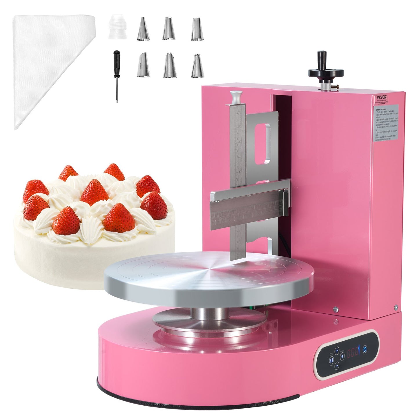 Cake Decorating Machine Cake Frosting Spread for 4" to 12" Cake Pink