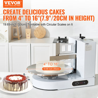Cake Decorating Machine Cake Frosting Spread for 4" to 16" Cake White