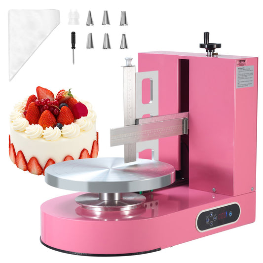 Tårtdekorationsmaskin Tårtfrosting bredning för 6" till 14" Cake Pink