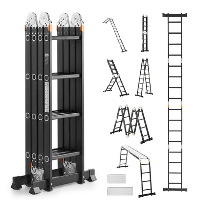 Multi-Purpose Folding Stege 7-i-1 4 Steg 15,5 fot med ställningsplanka
