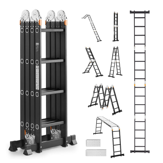 Multi-Purpose Folding Stege 7-i-1 4 Steg 15,5 fot med ställningsplanka