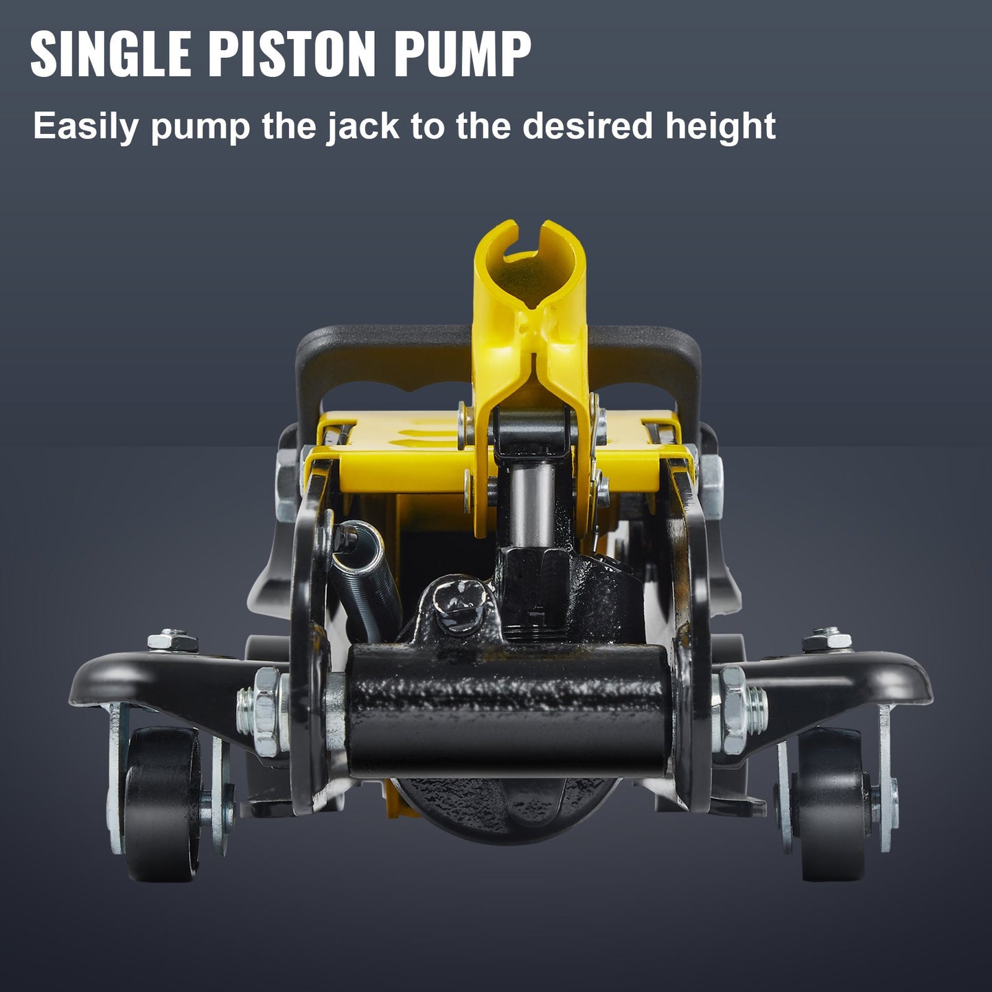 Golvdomkraft, 2,5 ton lågprofils golvdomkraft, kraftigt stål Racing golvdomkraft med enkelkolvlyftpump, golvdomkraftslyftområde 85 mm-380 mm