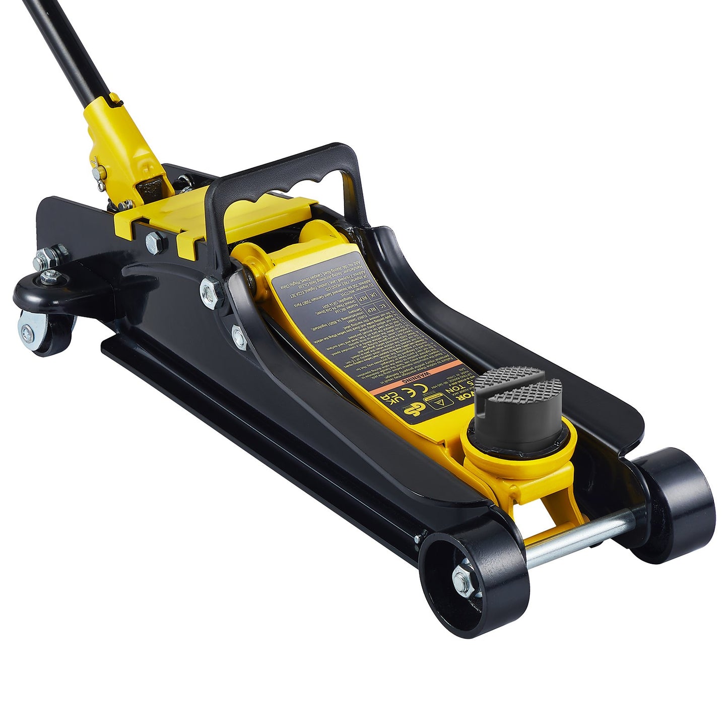 Golvdomkraft, 2,5 ton lågprofils golvdomkraft, kraftigt stål Racing golvdomkraft med enkelkolvlyftpump, golvdomkraftslyftområde 85 mm-380 mm
