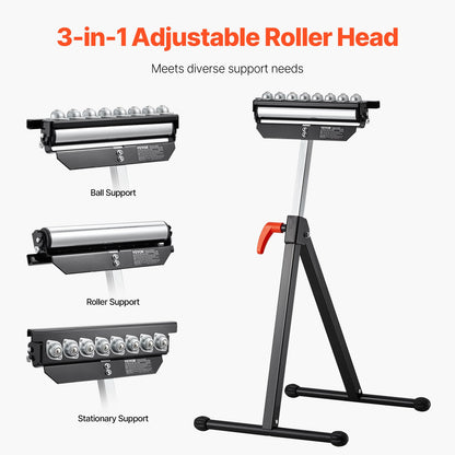 Roller stand with polished balls Max load 300 lb Adjustable 26.8-42.5 inches