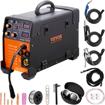 MIG Welder 200 Amp MIG LIFT TIG Arc Welder 3 in 1 Welder Welder Machine 220V TIG Welder Lift ARC Welder MMA Stick IGBT DC Inverter Welder Digital Display Combo Welding Machine