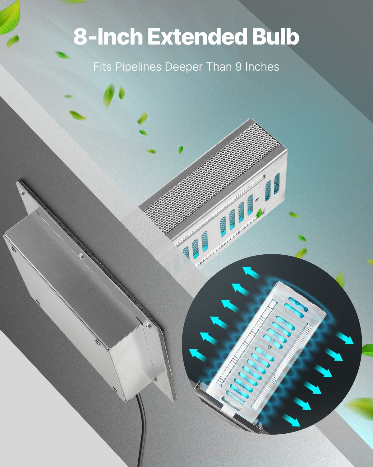 HVAC Air Purifier Whole House 18W 9 Inch Light In Duct PCO Technology