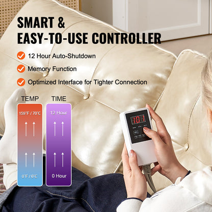 Far Infrared Heating Pad 5 Natural Crystal Gemstone Mat with Negative Ions