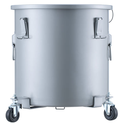 Fritös Fetthink, 10 Gal Oljebortskaffande Caddy med Caster Base, Kolstål Rostskyddad beläggning, Oljetransportbehållare med lock, Låsklämmor, Filterpåse för varm matlagningsoljefiltrering, Grå