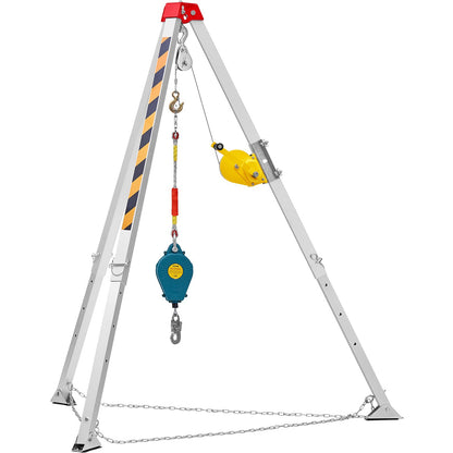 Tripod Kit, 1200 lbs Winch, Confined Space Tripod 7'-ben och 98'-kabel, Confined Space Rescue Tripod 32,8' Fallskydd, Sele, förvaringsväska för traditionella begränsade utrymmen