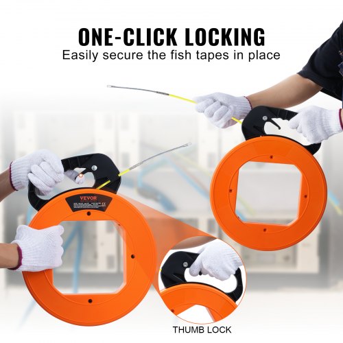 Fischband-Kabelabisolierzange, 30,5 m, 1/6 Zoll, Fiberglas, hohe Kunststoffabdeckung