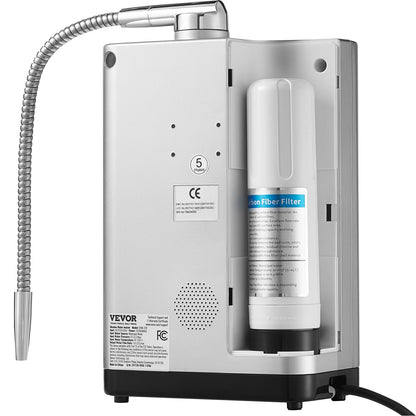 Alkaline Water Ionizer Machine, pH 3.5-10.5 Alkaline Acidic Hydrogen Water Purifier, 7 Water Settings Home Filtration System, Up to -650mV ORP, 8000L per filter, Auto-cleaning, White