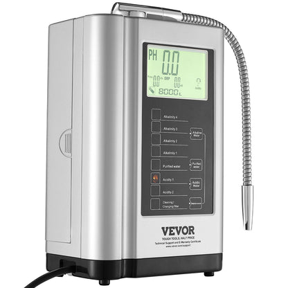 Alkaline Water Ionizer Machine, pH 3.5-10.5 Alkaline Acidic Hydrogen Water Purifier, 7 Water Settings Home Filtration System, Up to -650mV ORP, 8000L per filter, Auto-cleaning, White