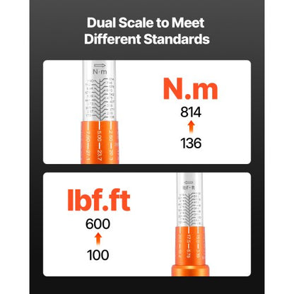 Click Torque Wrench 3/4-inch Drive 100-600 lbf-ft/136-814 Nm Bidirectional | EU