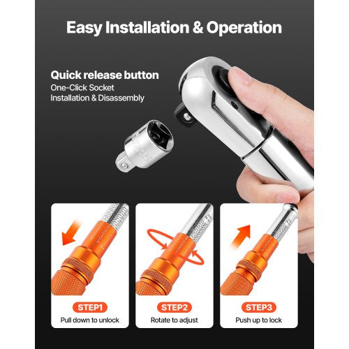 Click Torque Wrench 3/4-inch Drive 100-600 lbf-ft/136-814 Nm Bidirectional | EU