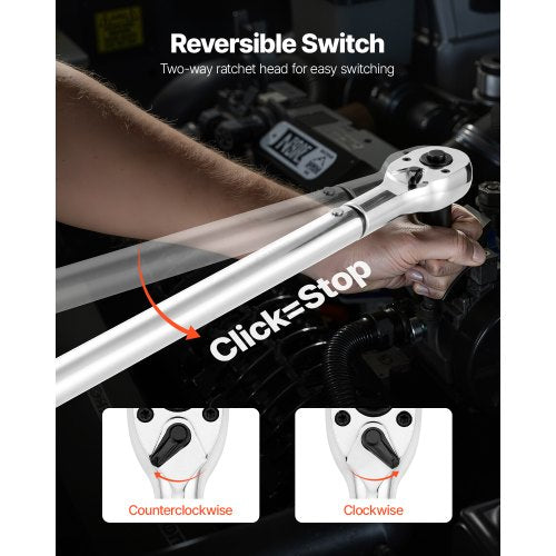 Click Torque Wrench 3/4-inch Drive 100-600 lbf-ft/136-814 Nm Bidirectional | EU