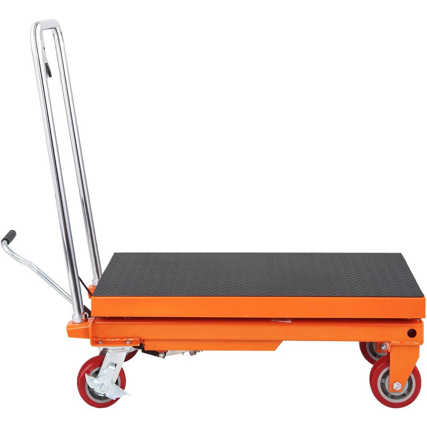 Hydraulic lift table cart, 1100lbs capacity 35.4" lift height, manual lift table with 4 wheels and non-slip pad, hydraulic scissor cart for material handling and transport