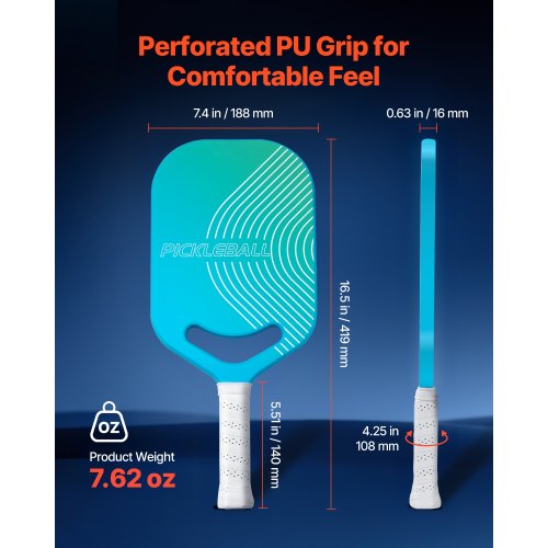 Pro Pickleball Paddle i Kolfiber med Aero Throat Honeycomb Core-racket |  EU