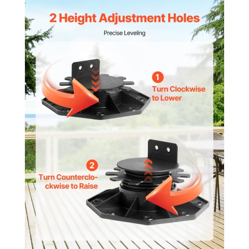 12 pcs adjustable deck supports pedestal deck foundation base 3.1-6.2 cm