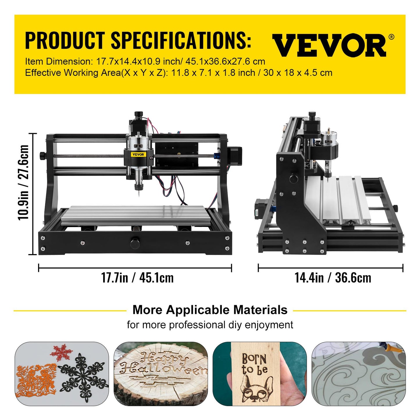 CNC 3018 Pro 2500MW 300×180×40mm Cnc Machine GRBL Control Mini Laser Graver med Offline Controller 3 Axis Laser Gravering Machine for Carving Fräsning Plast Akryl PVC Trä