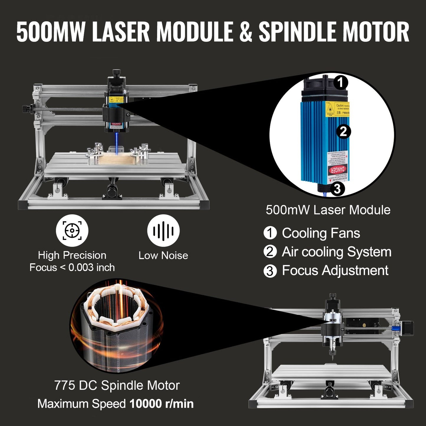Cnc 3018 Router Kit Med Laser Engraver 500mw Laser Engraver Grbl Injection