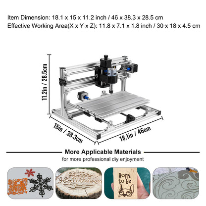 Cnc 3018 Router Kit Med Laser Engraver 500mw Laser Engraver Grbl Injection
