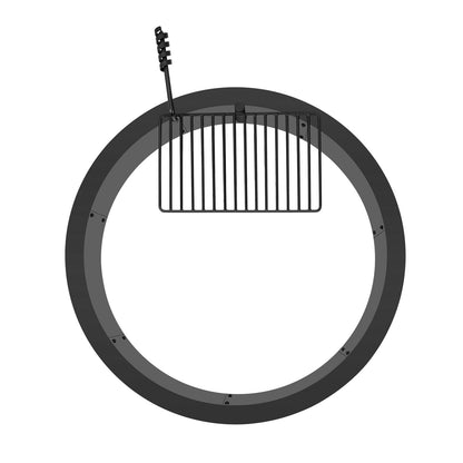 Fire Pit Ring med BBQ Fire Ring 35 tums yttre stål DIY Campfire Firepit