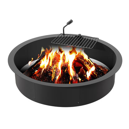 Feuerstelle Ring mit BBQ Feuer Ring 40 Zoll Äußere Stahl DIY Lagerfeuer Feuerstelle