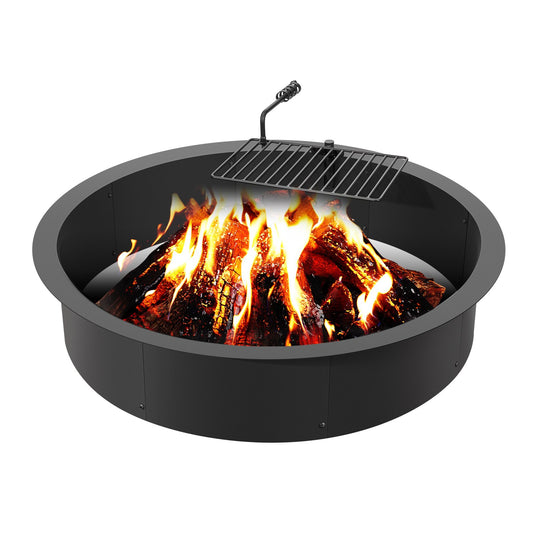Feuerstelle Ring mit BBQ Feuer Ring 40 Zoll Äußere Stahl DIY Lagerfeuer Feuerstelle