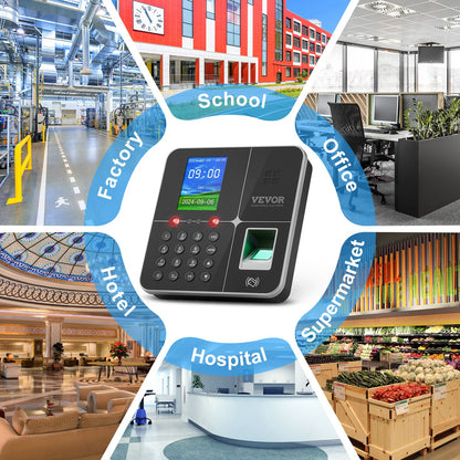 Time Clock Biometrisk klocka 100000 registrerar anställds närvaromaskin