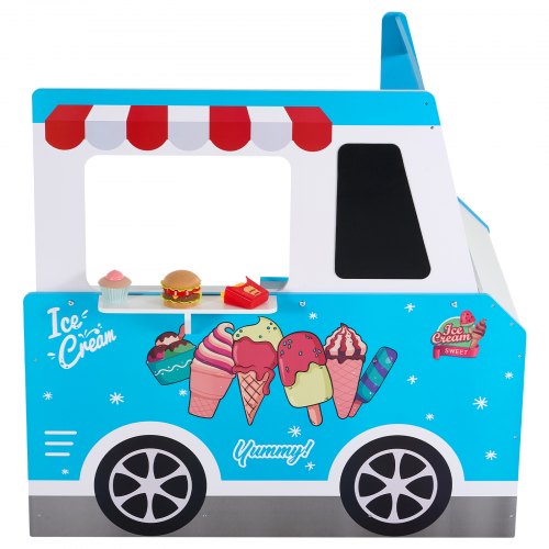 Ice Cream Truck Wooden Playset Pretend Playset for Kids Ages 3-7