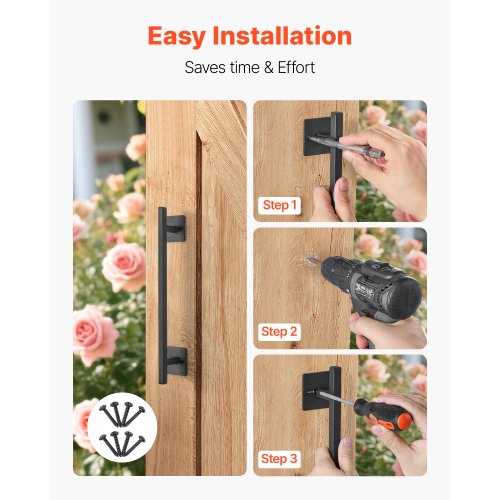 4 pcs. barn door handles, 30 cm, rustic, heavy duty garden gates, shed handles | EU