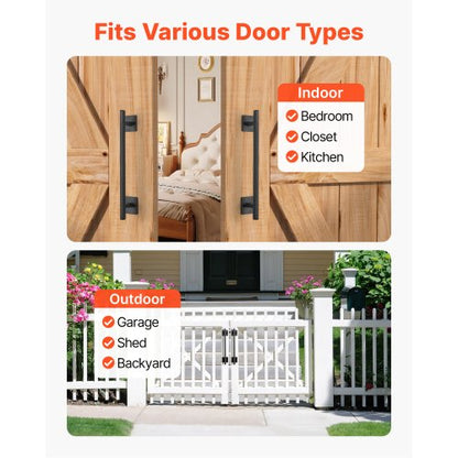 4 pcs. barn door handles, 30 cm, rustic, heavy duty garden gates, shed handles | EU