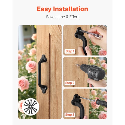 2 pcs. barn door handles 23 cm rustic, sturdy garden gate handles for sheds | EU