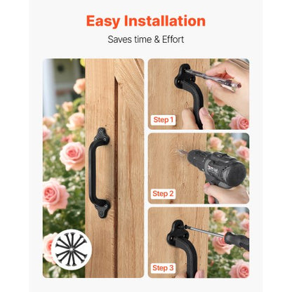 2 pcs. barn door handles 23 cm rustic, sturdy garden gate handles for sheds | EU