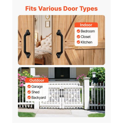 2 pcs. barn door handles 23 cm rustic, sturdy garden gate handles for sheds | EU