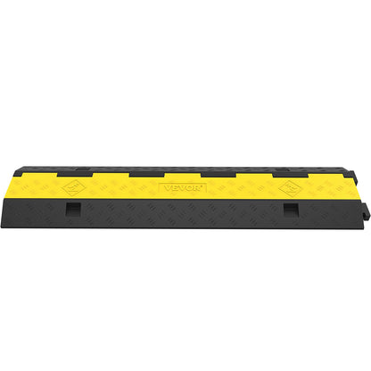 Kabelschutzrampe, 4er-Pack, 2-Kanal-Bremsschwelle, modulare Geschwindigkeitsbarriere aus Gummi mit einer Tragkraft von 11.000 Pfund, Schutzrampe aus Drahtseil, Auffahrt, Gummi-Verkehrsgeschwindigkeitsbarrieren, Kabelschutz